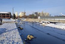 Ростехнадзор о ЧП на Антонова: "Хранение битума в резервуарах подобного типа не предусмотрено"