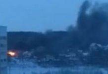 На Арбековской заставе загорелась баня. ВИДЕО
