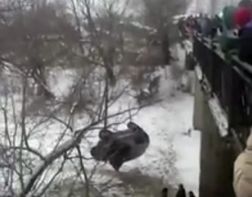В Терновке легковушка снесла ограждение и упала с моста