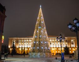 В Пензе начали устанавливать новогоднюю елку