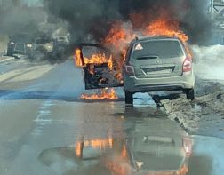 В Терновке машина сгорела дотла прямо на дороге