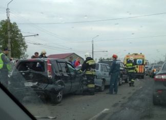 В Арбеково столкнулись четыре автомобиля. ВИДЕО