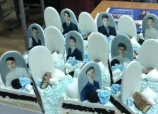 ﻿Красноярским выпускникам подарили торт с «надгробиями»