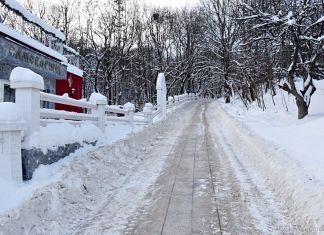 В Пензе зимой продолжаются ремонтные работы на Тропе здоровья