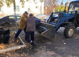 В Пензе коммунальщики спешат убрать с улиц листву