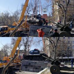  В  Пензе танк Т-34 вернули  на постамент к краеведческому музею
