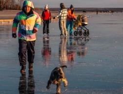 Пензенцы вместе с детьми гуляют по тонкому льду 